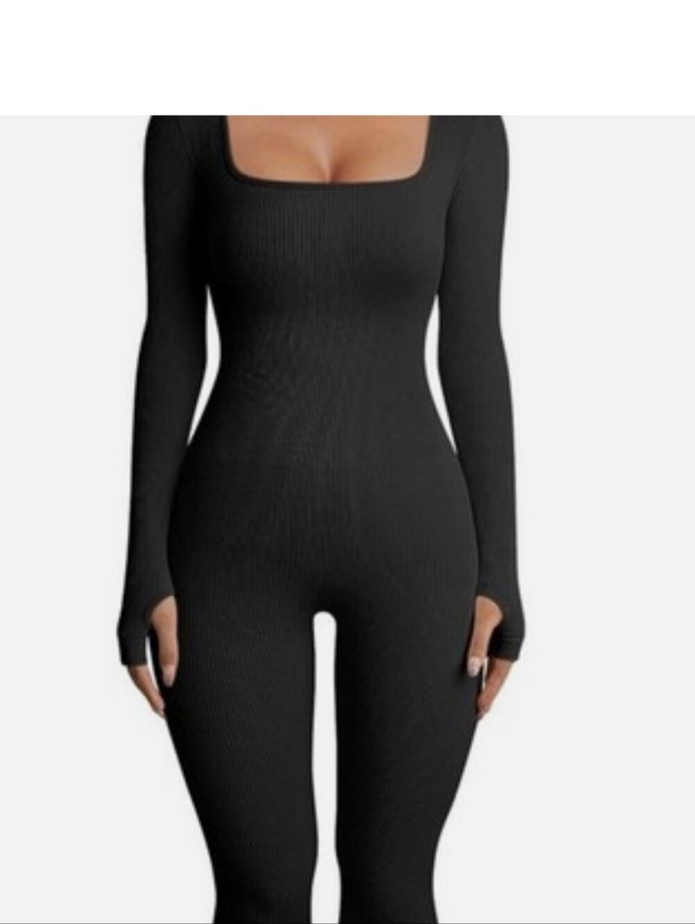 OQQ Women's Long-Sleeve Black Jumpsuit S